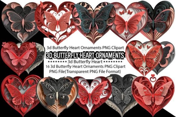 3d Butterfly Heart Ornaments Bundle: Graphics and Print Templates Review