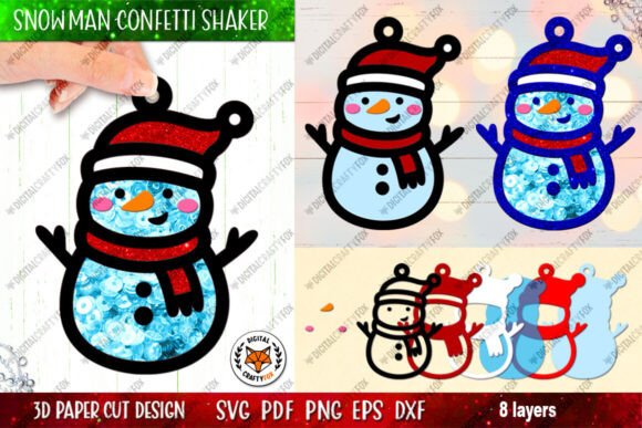 3D Christmas Snowman Confetti Shaker: Laser Cutting for Winter Amp