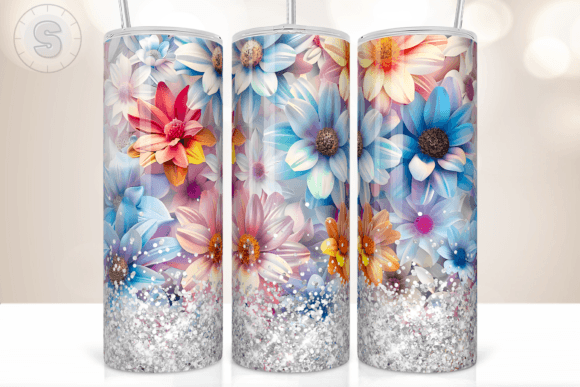 3D Flowers Glitter 20Oz Tumbler Wrap Review for Graphics and Crafts