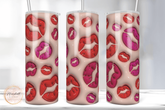 3D Inflated Lipstick Kiss Tumbler Wrap Graphics and Print Templates Review