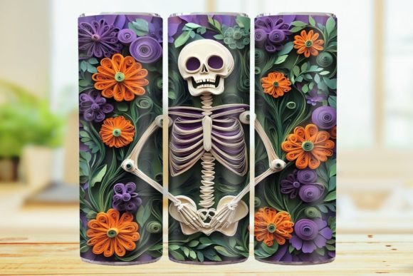 3d Tumbler Wrap Spooky Skeleton 20oz Graphics Review