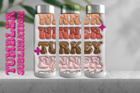 3D Winner Turkey Dinner Tumbler Wrap: Graphics for Seasonal Content