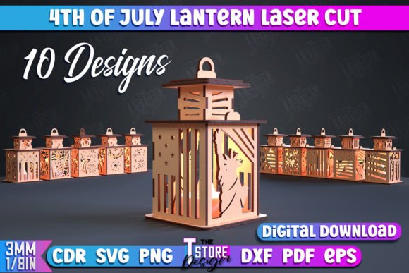 4th of July Lantern Laser Cut Bundle for Stands