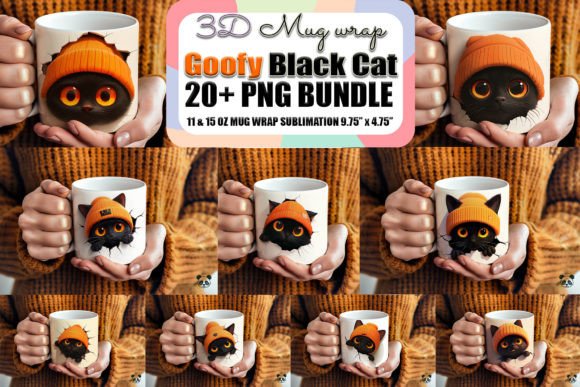 Black Cat Halloween 3D Mug Wrap Bundle: Graphics and Crafts Review