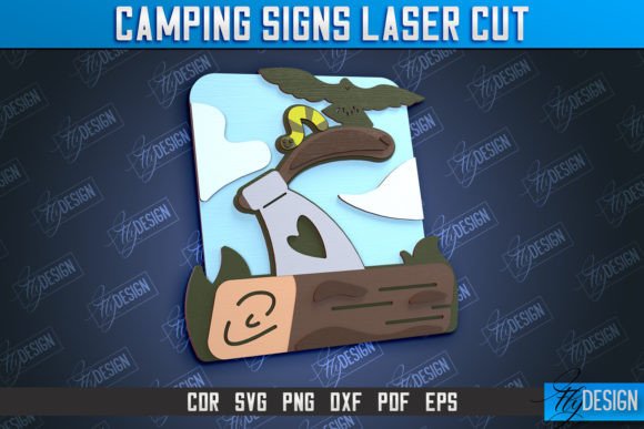 Camping Sign 3D Sign Adventure CNC Laser Cutting Stands