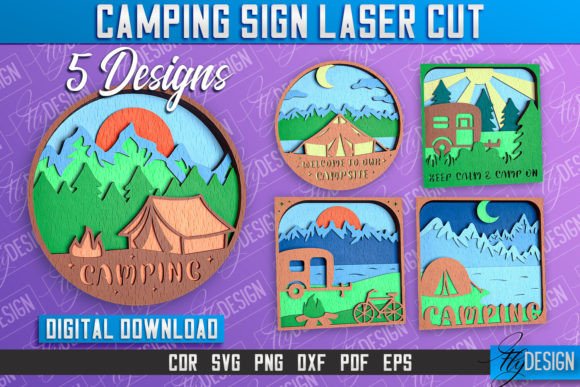 Camping Sign Laser Cut 3D Sign Design for Signs