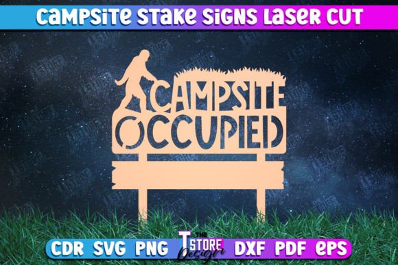Campsite Stake Sign Camping Vibes CNC: Laser Cutting Signs for Bloggers
