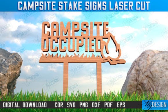 Campsite Stake Sign Lawn Stake CNC Laser Cutting Signs