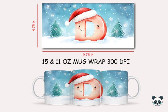 Christmas Baby Letter D Mug Wrap: Graphics and Crafts Review