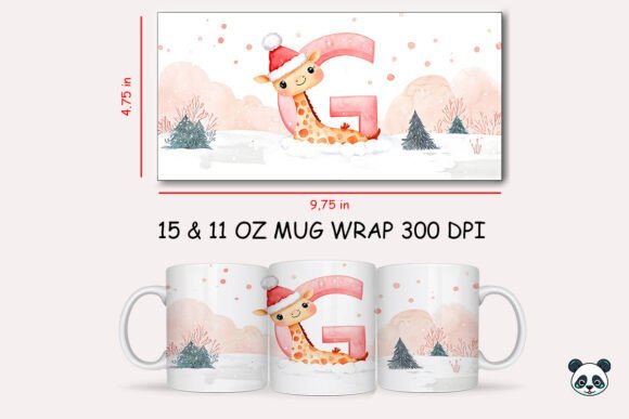 Christmas Baby Letter G with Giraffe Mug Wrap Graphics and Crafts Review