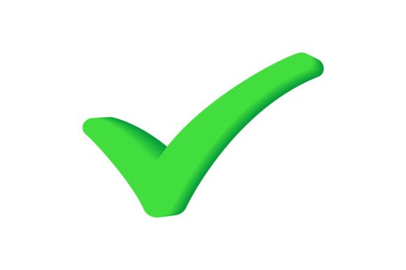 Correct Tick Green 3D Vector Illustration Graphics