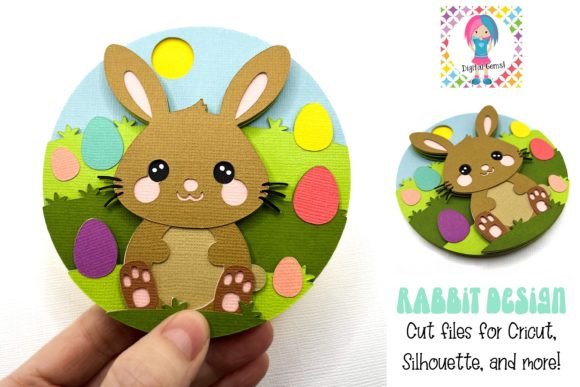 Easter Bunny, 3D Shadow Box Design for Graphics and Crafts
