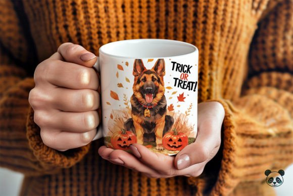 German Shepherd Trick or Treat 3D Mug Wrap Graphics