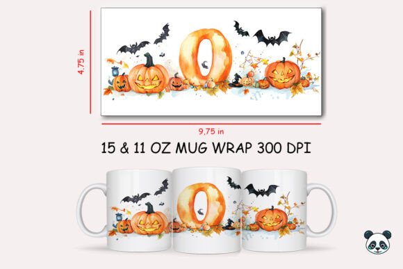 Halloween Letter O Mug Wrap Sublimation 3 Graphics and Crafts