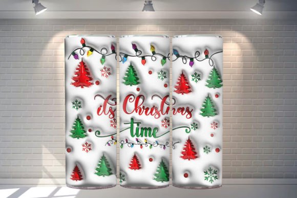 Its Christmas Time 3d Tumbler Design Graphics and Tumbler Wraps