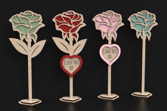 Laser Cut Standing Rose Svg Files