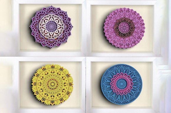 Layered Reverse Flower Mandala Svg Graphics and Crafts