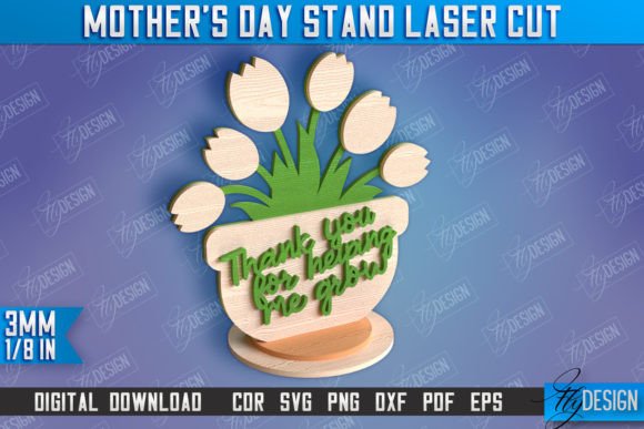 Mother s Day Stand 3D Flower Design Graphics and Crafts