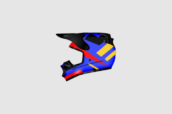 Motocross Helmet Racing Illustration Art Graphics and Illustrations