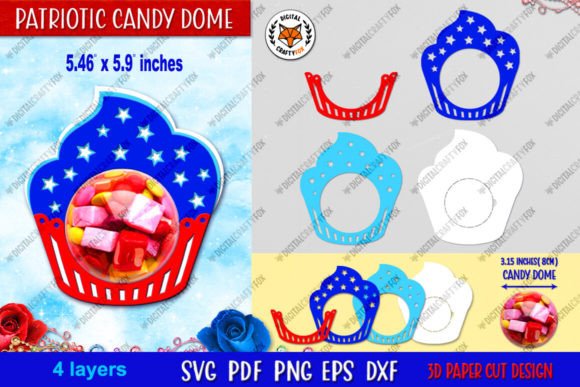 Patriotic Cupcake Candy Dome SVG Graphics and Crafts Review