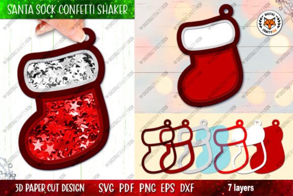 Santa Claus Sock Confetti Shaker SVG: Graphics and Crafts Review