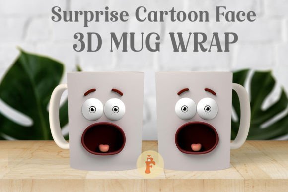 Surprise Cartoon Face 3D Mug Wrap Design Review